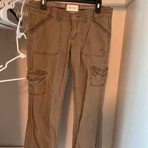 Abercrombie and Fitch tan pants with pockets and button design